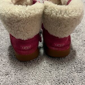 UGG Kids Fuchsia Boots with Soft Cream Interior